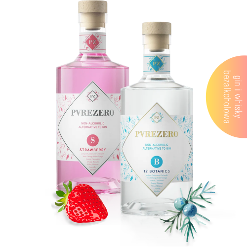 zestaw bezalkoholowy: PVRE GinZero: 12Botanics i Strawberry (2x700ml)