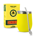 Zestaw Yerba Mate Canarias 250g Termico Żółte Rosario 17,5 cm