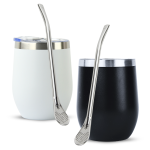 Zestaw dla Dwojga Termico 350 ml Białe i Czarne, 2xRosario 17,5 cm inox