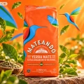 zestaw yerba mate mateando 500g, matero termiczne pomarańczowe, bombilla rosario i termos el paisito srebrny